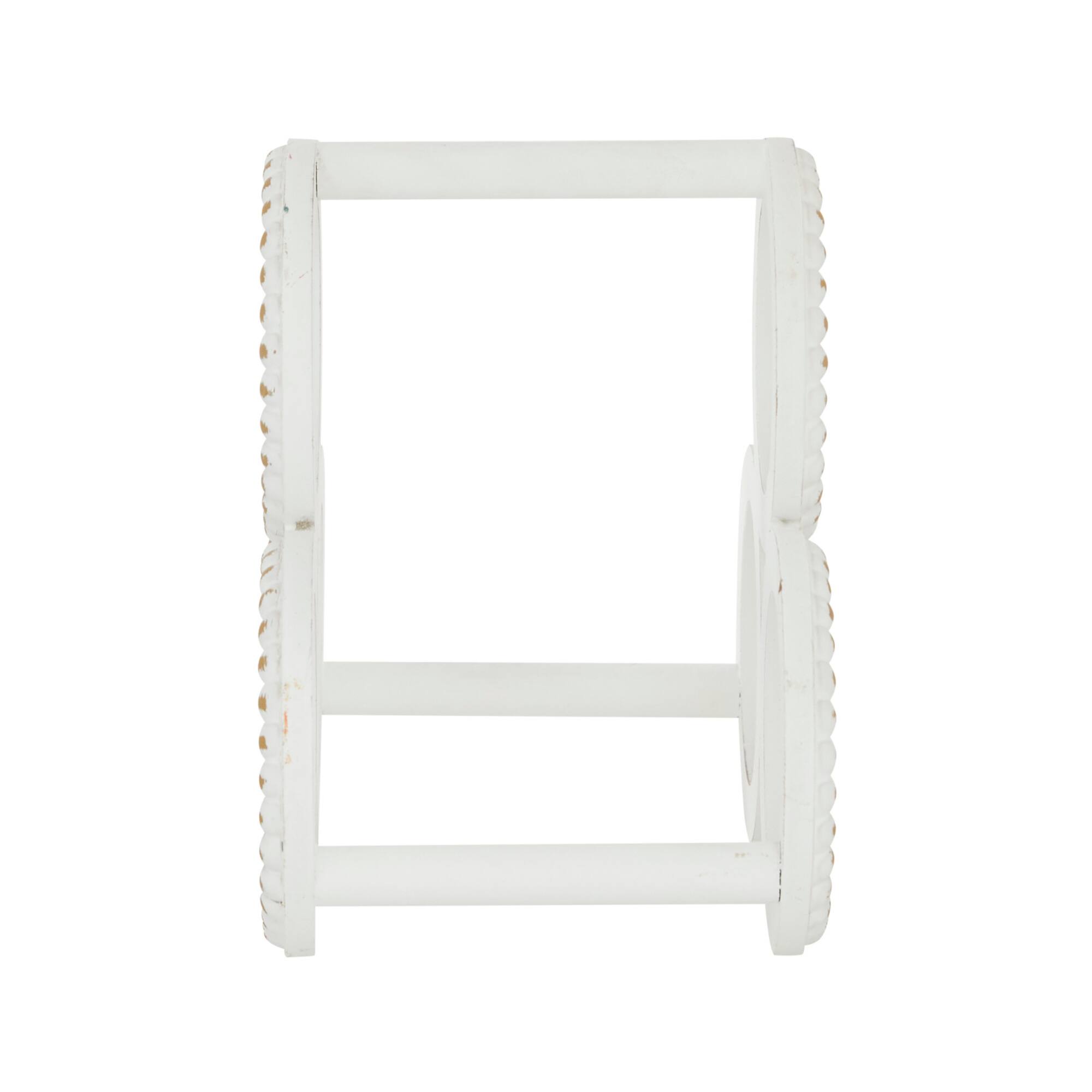 11" White Wood Farmhouse Wine Rack